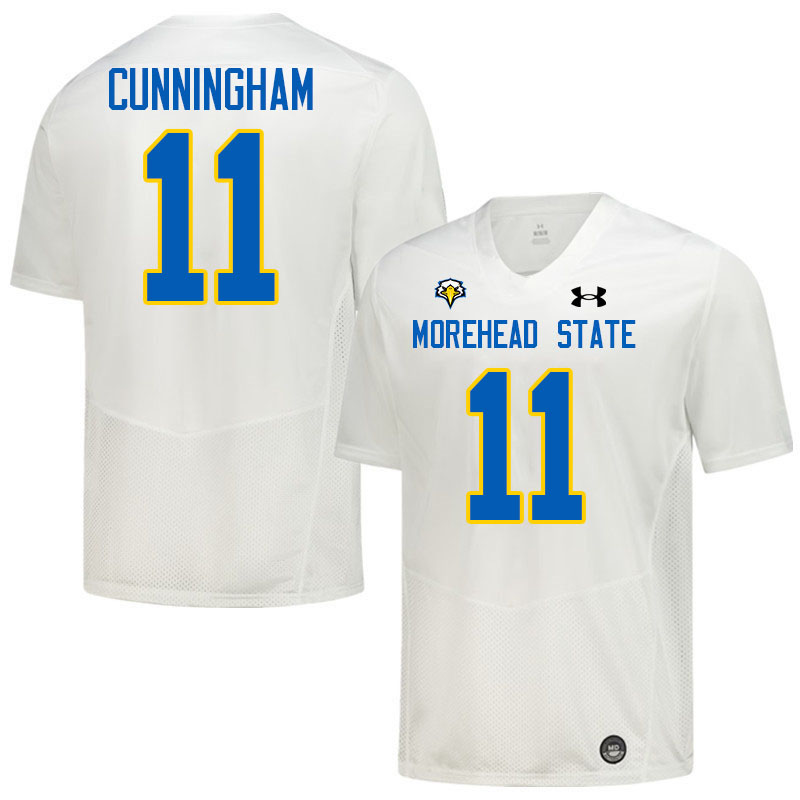 Morehead State Eagles #11 Craig Cunningham College Football Jerseys,Uniforms-White